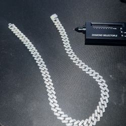 Stamped 10k 13mm 2row Moissanite Diamond Cuban Chain💎✨