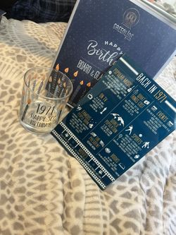 50th Birthday Board & Glass 1971