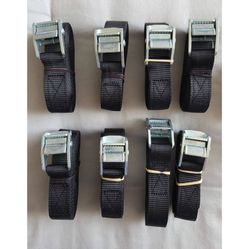 Lashing Straps Tie Down Cam Buckle 12ft Cinch Straps 8pc Set - New
