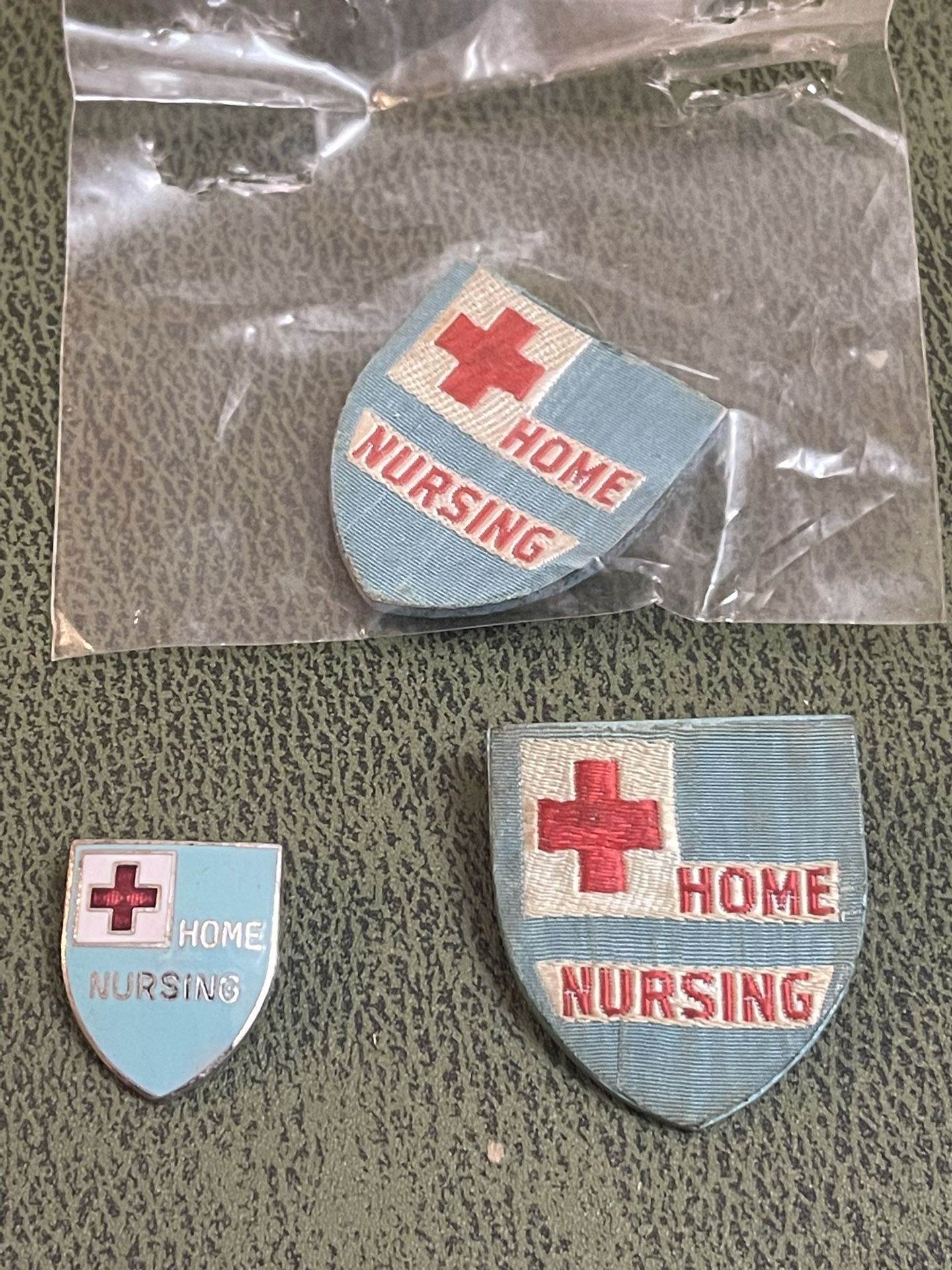 vintage red cross home nursing pin