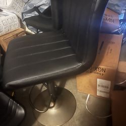 2 Black And Dark Gray Stools 