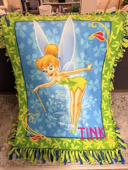 Fuzzy Tinkerbell Fringe Blanket
