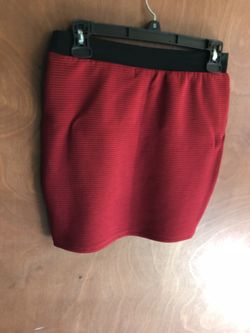 Red large mini skirt