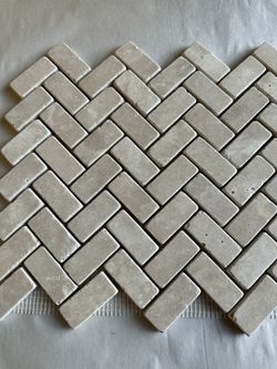Chevron Stone Backsplash 