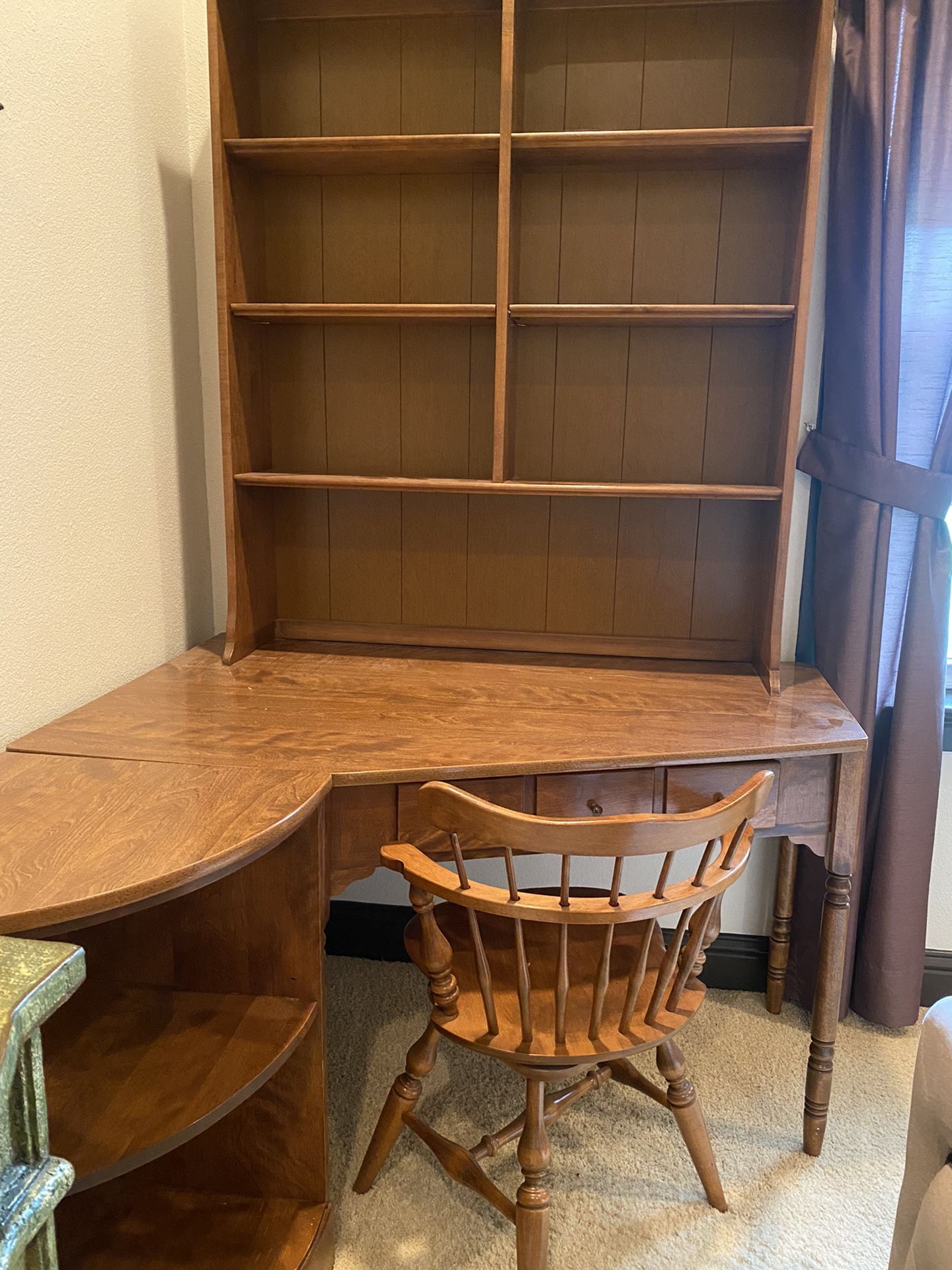 Ethan allen corner desk with bookshelf deals