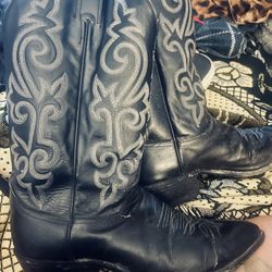 Like New Stunning Men's Blackmjustin Classic Cowboy Boots 10D