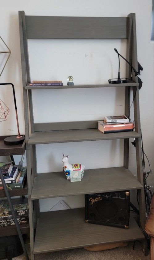 Walker Edison Gray Ladder Shelf
