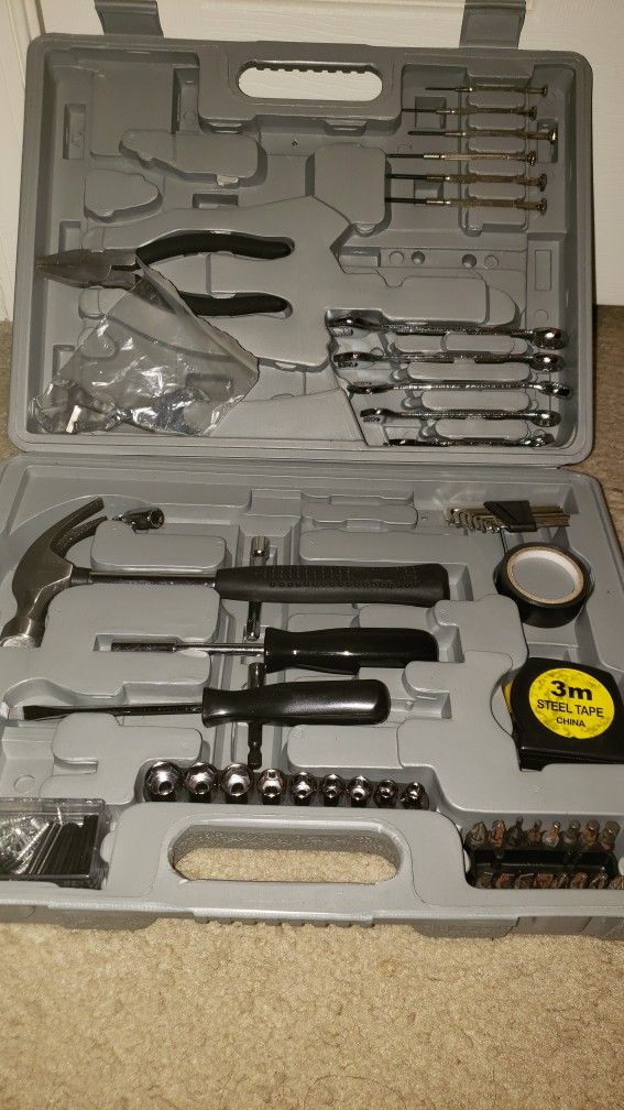 Tools Set, Any Body Interested can come and pick It up.  Everything In the Box Is in Perfect Condition Very Rarely Used.