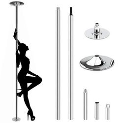 Professional Stripper Pole Spinning Static Dancing Pole Portable Removable 45mm Dance Pole Kit for Exercise Club Party Pub Home w/Tools