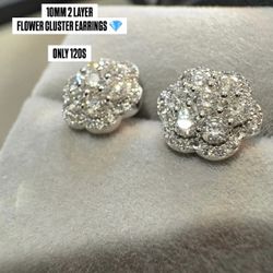 💎 VVS 10mm 2 Layer Moissanite Cluster Earrings – Only few In Stock!