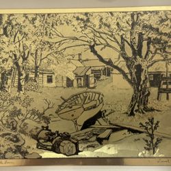 Lionel Barrymore Gold Etched Art