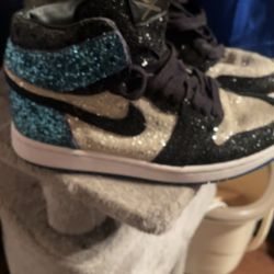 Size 7 Nike Jordan 1 Sparkle 