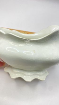Antique 1913 Johnson Brothers England White Gravy Boat Ironstone Serving Dish 8” Beautiful 