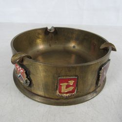 WW2 Trench Art Artillery Shell Ashtray + US Army Regiment Pins
