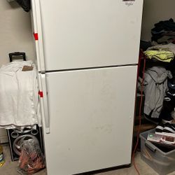 Fridge In Mid Condition Everything Works Just The Door Need Tape To Keep It Fully Closed And A Little Bit Of Water Leaks Inside