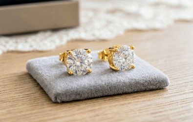 Lab diamond earring sterling silver