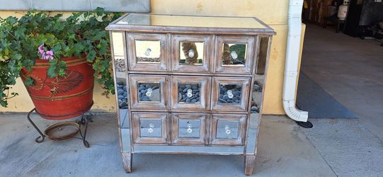 3 drawer mirror dresser cabinet