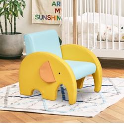 Kinsuite Elephant Toddler Armchair - Kids Single Couch Kids Accent Chair with Cute Design for Play Room Nursery Reading Resting Birthday Gift for 3-5 