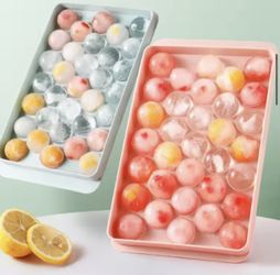 New 3D Round Ice Cube Tray with Lid Plastic Diamond Style Ice Mold Refrigerator Spherical DIY Moulds Ice Ball Maker Kitchen   Features: The ball ice t