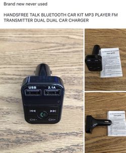 Wireless Bluetooth Car kit handsfree talk MP3 player fm transmitter dual car charger