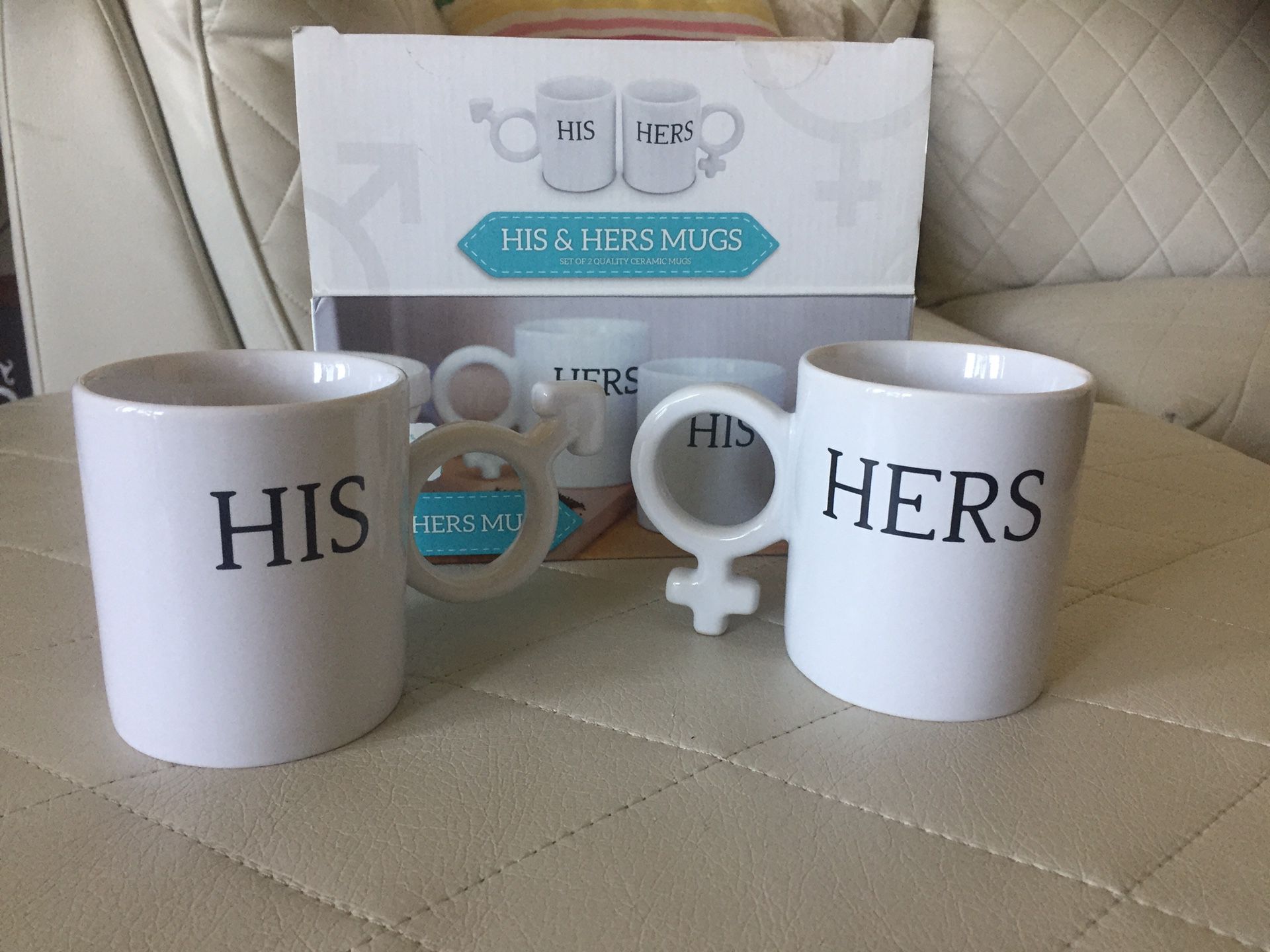His & Hers coffee mug set New in box