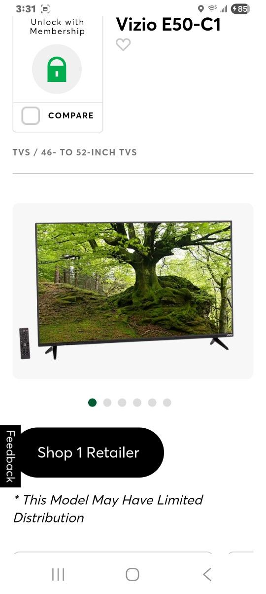 TV / 50" Visio 2015 / LCD HDTV/ Free DVR