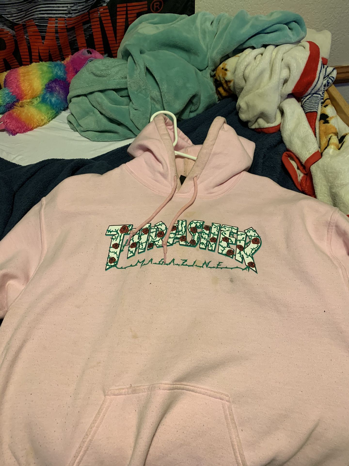 Pink thrasher hoodie