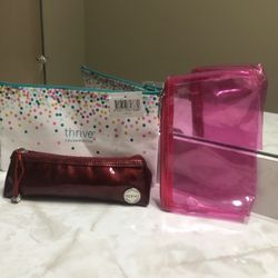 Fun Bundle!  3 Cosmetic Bags + Compact Mirror