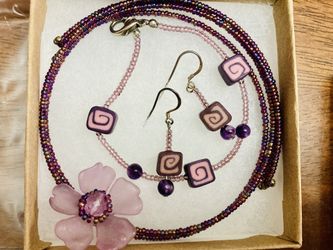 Handmade Choker Necklace , Bracelet & Earrings