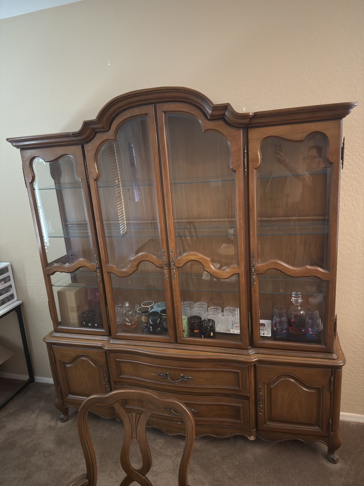 Antique China Cabinet With Matching Buffet 