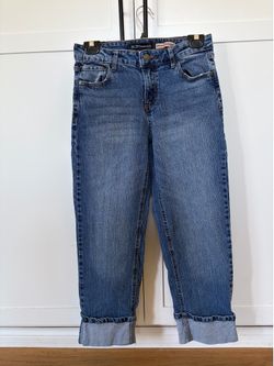 BCBGeneration Mid-Rise Cropped Straight Cuffed Jeans