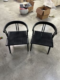 France & Sons Black Teak Chairs