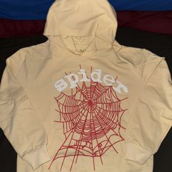 Sp5der Worldwide Cream Web Hoodie