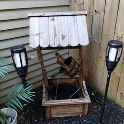 Water wishing well fountain house 54" x 36"
Great shape. Works well. Wood. Located in Montgomery village MD great for patio yard garden. Water comes o
