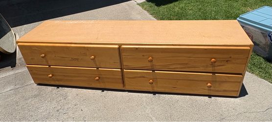 Low Profile 4-Drawer Wooden Dresser