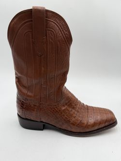 Preowned TECOVAS SZ 12 The Clayton Square Toe Leather Exotic