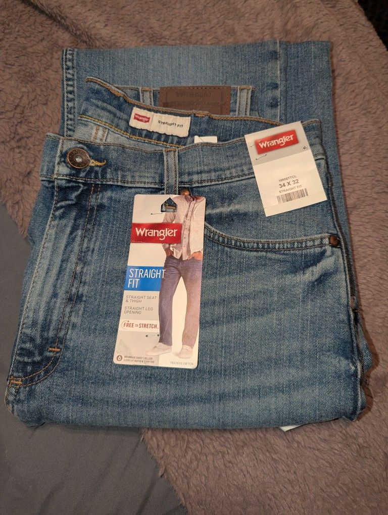 MENS WRANGLER JEANS STRAIGHT FIT NEW 