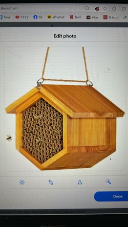 Mason Bee house wax coated Bee house, the hotel for the garden pollinator house