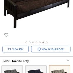 Mozaic Full 12” Futon, Hudson Asphalt Brown