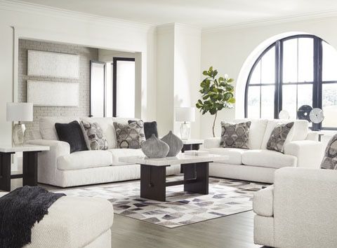 Neutral Sofa Loveseat Chair & Ottoman