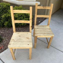 2 IKEA IVAR Wooden Chairs 