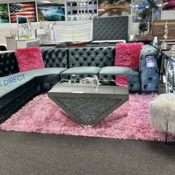 Gorgeous Grey Tufted Velvet Sofa Sectional Now 50% OFF Don’t Miss Out Limited Time Sale