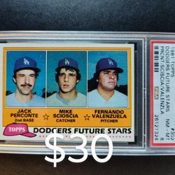 Fernando Valenzuela rookie card PSA 8