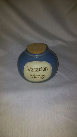 Vacation Money ceramic money jar