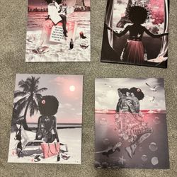 Set of 4 Afrocentric Art Prints – 16x20 – Vibrant, Feminine & Stylish
