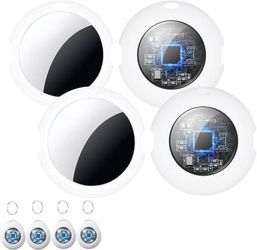new 4 Pack Smart Bluetooth Tracker Tags [Apple MFi Certified] Air Key Finder Works with Apple Find My (iOS Only)Waterproof Global Tracking Tags Item L