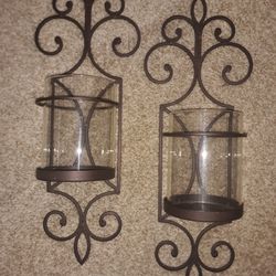 Candle wall sconce set