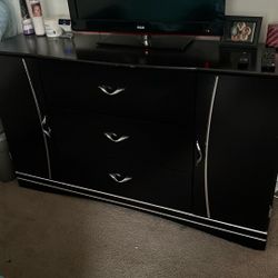 Black And Silver Long Dresser