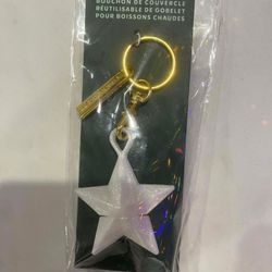 2024 STARBUCKS HOLIDAY Reusable White Star HOT CUP LID STOPPER