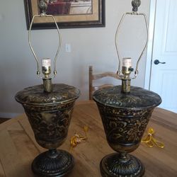 2 Large Vintage Antique Lamps